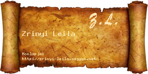 Zrinyi Leila névjegykártya